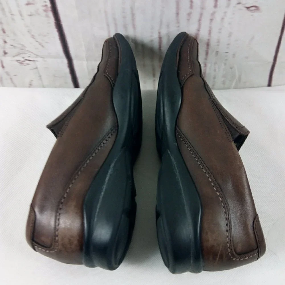 Clarks 82227 Men's Brown Leather Slip On Driving Loafers Shoes 10M